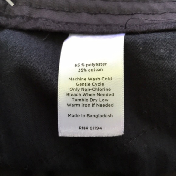 NWT Studio II Navy Blue Twill Khaki Walking Shorts 14 Polyester Cotton Blend - Picture 10 of 10